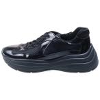 PRADA SPORT プラダ スポーツ パテントレザー レースアップ ローカットスニーカー ブラック 4E3494