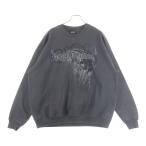 ハーレーダビッドソン 00S ヴィンテージ フロントスカル バックロゴプリント クルーネックスウェットトレーナー グレー