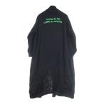 CDG シーディージー バックプリントロゴ キュプラ ボタンアップロングコート ブラック OA-C002