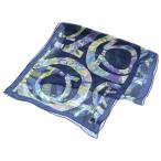 Salvatore Ferragamo サルヴァトーレ フェラガモ イタリア製 花柄 シルク スカーフ ブルー