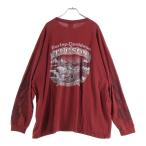 ショッピングハーレーダビッドソン ハーレーダビッドソン 00S 2009 ヴィンテージ アームファイヤープリント フロントロゴTシャツ 長袖クルーネックカットソー レッド