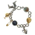 BURBERRY Burberry MULTI CHARM BRACELET мульти- очарование breath красный серебряный / Gold 