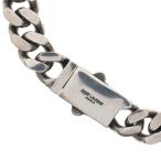 SAINT LAURENT PARIS солнечный rolan Париж METAL CURB CHAIN NECKLACE машина b цепь колье короткое колье серебряный 691326
