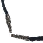 CHROME HEARTS Chrome Hearts LEATHER BRAID SCROLL колье кожа Blade колье черный / серебряный BCA377