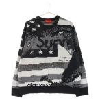 SUPREME シュプリーム 21SS Digital Flag Sweater デジタルフラッグ長袖セーター ニット 総柄 ブラック