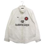 ショッピングバレンシアガ BALENCIAGA バレンシアガ 19AW SOCCER SHIRT ボタンダウン オーバーサイズサッカー 長袖シャツ ホワイト 642269