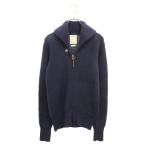 VISVIM ヴィスヴィム 13AW STURGIS SWEATER F.Z ジップアップショールカラー ウール ニット セーター コンチョ付き ネイビー 0113205012005