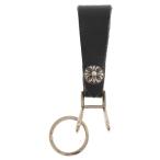 CHROME HEARTS クロムハーツ BELT LOOP/ベルトループ クロスボールボタンレザーベルトループ ブラック