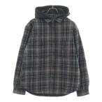 SUPREME シュプリーム 23AW Tartan Flannel Hooded Shirt フード付き 裏地キルティング タータンチェック フランネル 長袖シャツ ブラック
