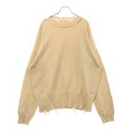 MARNI マルニ 22AW KNITWEAR コットンダメージ クルーネック ニットセーター ベージュ GCMG0210A0 UFC652