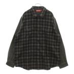 SUPREME シュプリーム 23AW Houndstooth Plaid Flannel Shirt ハウンドトゥース プレイド フランネル チェック 長袖シャツ ブラック