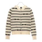 CHANEL シャネル ココマーク バイカラーボタン ボーダー チェーン カシミヤ ニット アンサンブル カーディガン レディース P56113K07327