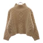 CELINE セリーヌ PULL COL MONTANT TRIOMPHE モックネック アラン トリオンフ ニットセーター ホワイト レディース 2AD01329O