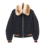 Dior HOMME ディオールオム カシミヤ混 ジップアップ ファージャケット ブルゾン ネイビー 733C467C3183