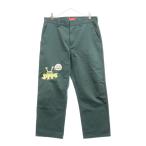 SUPREME シュプリーム 20SS Daniel Johnston Embroidered Work Pant ダニエルジョンストン 刺繍ワークパンツ グリーン