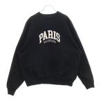 BALENCIAGA バレンシアガ 21SS パリス カレッジ ロゴ刺繍 クルーネックスウェット トレーナー ブラック 676629 TLVL8