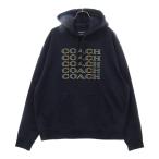 COACH コーチ シグネチャー スタック ロゴプリント スウェット プルオーバーパーカー ネイビー CM828