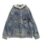 BALENCIAGA バレンシアガ 22AW グラフィティオーバーサイズフーテッドデニムジャケット インディゴ 719315 TNW56