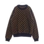 LOUIS VUITTON ルイヴィトン 21AW ダミエ リブド クルーネック ニット セーター ブラウン RM212 ZLL HLN77W