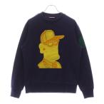 MONCLER モンクレール 18AW MAGLIA GIROCOLLO ワッペンロゴ クルーネックスウェットトレーナー パープル D20918003500