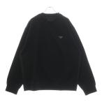 PRADA プラダ Triangle Logo Plate Crewneck トライアングルロゴプレート クルーネックスウェットトレーナー ブラック UJL30A