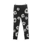 セントマイケル 24AW ×DENIM TEARS DT_SLACKS/CT WRTH デニムティアーズ フラワー スラックスパンツ ブラック SM-YS1-0000-C49