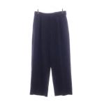 LOEWE ロエベ ウール タックワイドスラックスパンツ ブラック Q825331X01