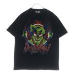 NO BRAND ノーブランド 墓場の画廊 DEVILMAN デビルマン メタル 50周年 フロントプリント クルーネック半袖Tシャツ カットソー ブラック