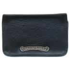 CHROME HEARTS クロムハーツ CARD CASE スクロールラベル レザーカードケース ブラック/シルバー