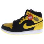 NIKE ナイキ AIR JORDAN 1 MID NEW LOVE エアジョーダン ニューラブ ミッドカットスニーカー ブラック/イエロー US9.5/27.5cm 554724-035
