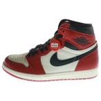 ナイキ AIR JORDAN 1 LOST&FOUND エアジョーダン1 ロスト&ファウンド シカゴ ハイカットスニーカー ホワイト/レッド US9/27cm DZ5485-612