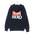 SUPREME シュプリーム 14SS ×ANTI HERO Zip Up Hoodie Sweat Shirt アンタイヒーロー ジップアップ スウェットパーカー フーディ ブラック