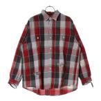 BOWWOW バウワウ 23AW REPAIR AGEING FLANNEL SHIRTS ダメージ加工 フランネルシャツ 長袖シャツ レッド BW2302-RAFS