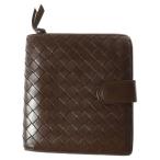 ショッピングボッテガ BOTTEGA VENETA ボッテガヴェネタ イントレチャート レザー 二つ折り財布 コンパクトウォレット コインケース ブラウン