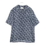 CELINE セリーヌ Hawaiian Shirt Crepe De Cine クレープドシーヌ ハワイアン開襟半袖シャツ ブラック/ホワイト 2C946748T