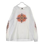 ヴィンテージ 00S HARLEY DAVIDSON TRIBAL FLAME L/S TEE ハーレーダビッドソン トライバル フレイム プリント 長袖Tシャツ ホワイト