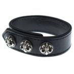CHROME HEARTS クロムハーツ 3BTN 2SNP FLR 3ボタン 2スナップ フレア レザーブレスレット ブラック/シルバー