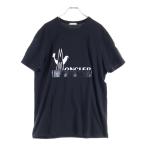 MONCLER モンクレール 20SS フロントロゴ クルーネック半袖Tシャツ カットソー ブラック F10918C70910