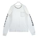 ショッピングHEARTS CHROME HEARTS クロムハーツ NECK LOGO L/S TEE ネックロゴ プリント クルーネック 長袖Tシャツ カットソー ホワイト