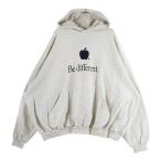 ショッピングバレンシアガ BALENCIAGA バレンシアガ 22AW Be different 刺繍 ダメージ加工 オーバーサイズ スウェット プルオーバーパーカー アイボリー 713677 TNVB4