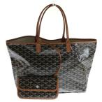 ショッピングゴヤール GOYARD ゴヤール サンルイPM PVCコーティングキャンバス トートバッグ ハンドバッグ ブラック