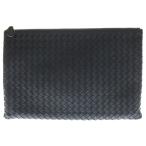 ショッピングbottega BOTTEGA VENETA ボッテガヴェネタ イントレチャート レザー クラッチ ハンドバッグ ブラック