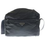 ショッピングプラダ PRADA プラダ 三角ロゴプレート ラウンドジップ ナイロン ショルダーバッグ ブラック