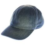 PRADA プラダ トライアングルロゴプレート デニム ベースボールキャップ 帽子 インディゴ 2HC274