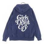 Girls Don't Cry ガールズドントクライ ×THE GOOD COMPANY バックロゴプリント スウェット プルオーバーパーカー ネイビー