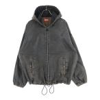 DIESEL ディーゼル D-WYNNY-S HOOD DENIM JACKET ユーズド加工 コーティングデニム ジップアップジャケット ブラウン A13025