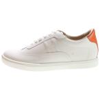 HERMES エルメス クイッカー Hロゴ レザーローカットスニーカーシューズ ホワイト/オレンジ