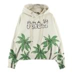 ショッピングスカル Palm Angels パームエンジェルス ヤシスカル総柄 プルオーバーパーカー スウェットフーディ アイボリー PMBB117S23FLE007