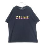 CELINE セリーヌ 22SS Gradient Logo Print Cotton Tee グラデーション ロゴ クルーネック半袖Tシャツカットソー ブラック 2X10B671Q