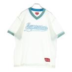 SUPREME シュプリーム 18SS Mesh Baseball Top メッシュ ベースボール トップ 半袖Tシャツカットソー ホワイト/ブルー